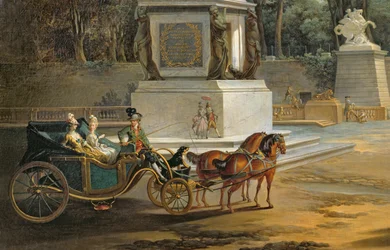 De ingang van de Tuilerieën vanaf de Place Louis XV in Parijs, c.1775 (detail)